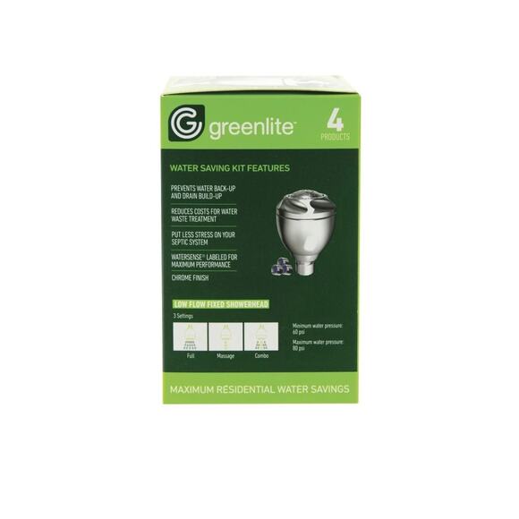 Greenlite Water Saving Kit Showerhead Kitchen Bath Aerators - Picture 4 of 5